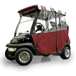 Club Car-EZGO-Yamaha - Red Dot 3-Sided Burgundy Over-The-Top Soft Enclosure